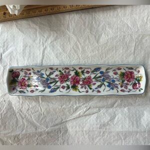 VTG Handpainted Porcelain tray Made in Japan Floral pen tray-incense holder